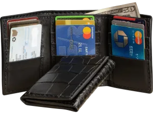 Black Alligator Trifold Wallet