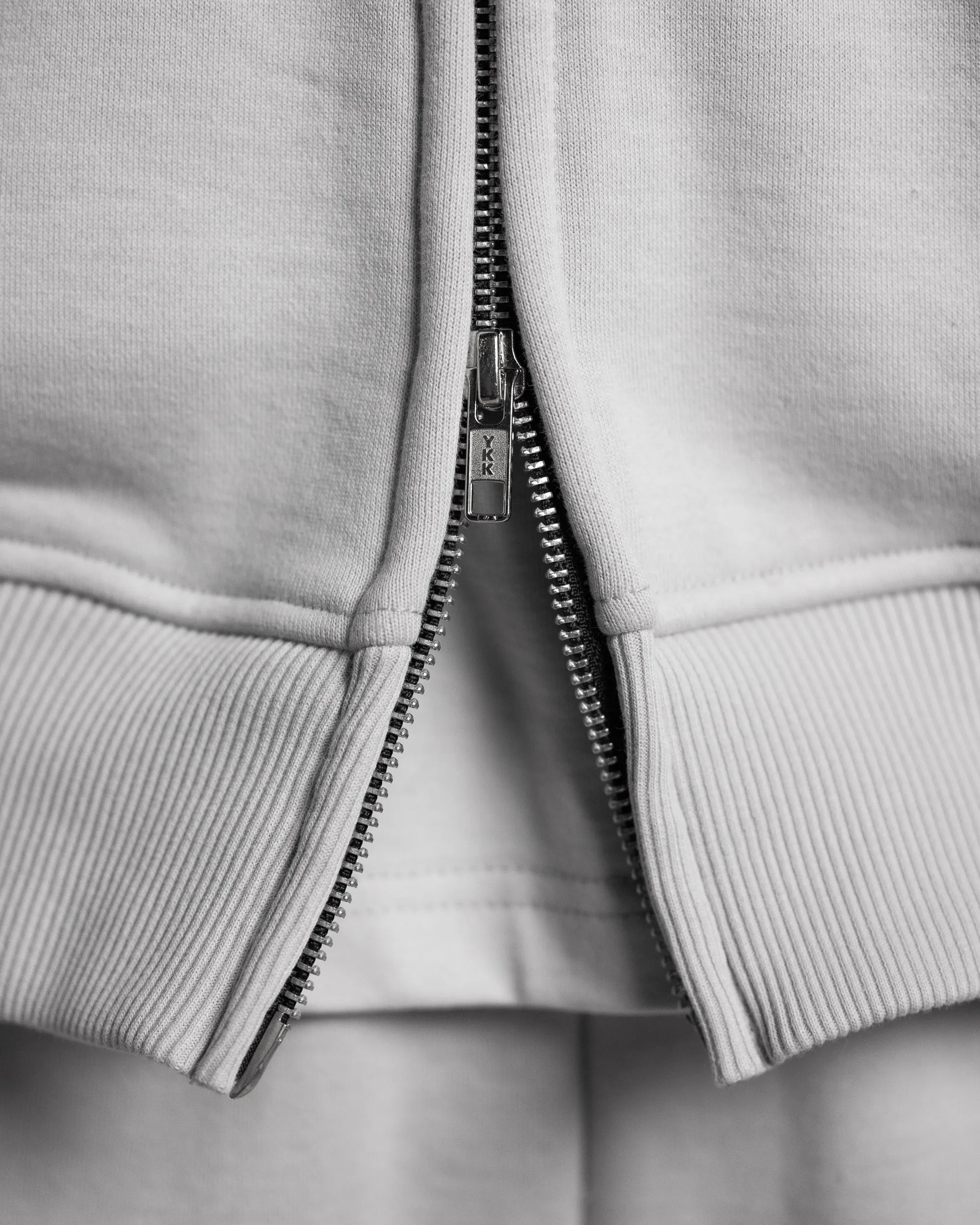 Drop Shoulder Zip Hoodie - Stone