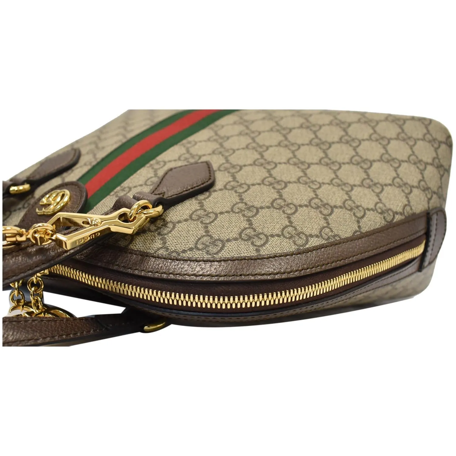 GUCCI Ophidia GG Canvas Medium Top Handle Shoulder Bag Beige 524533