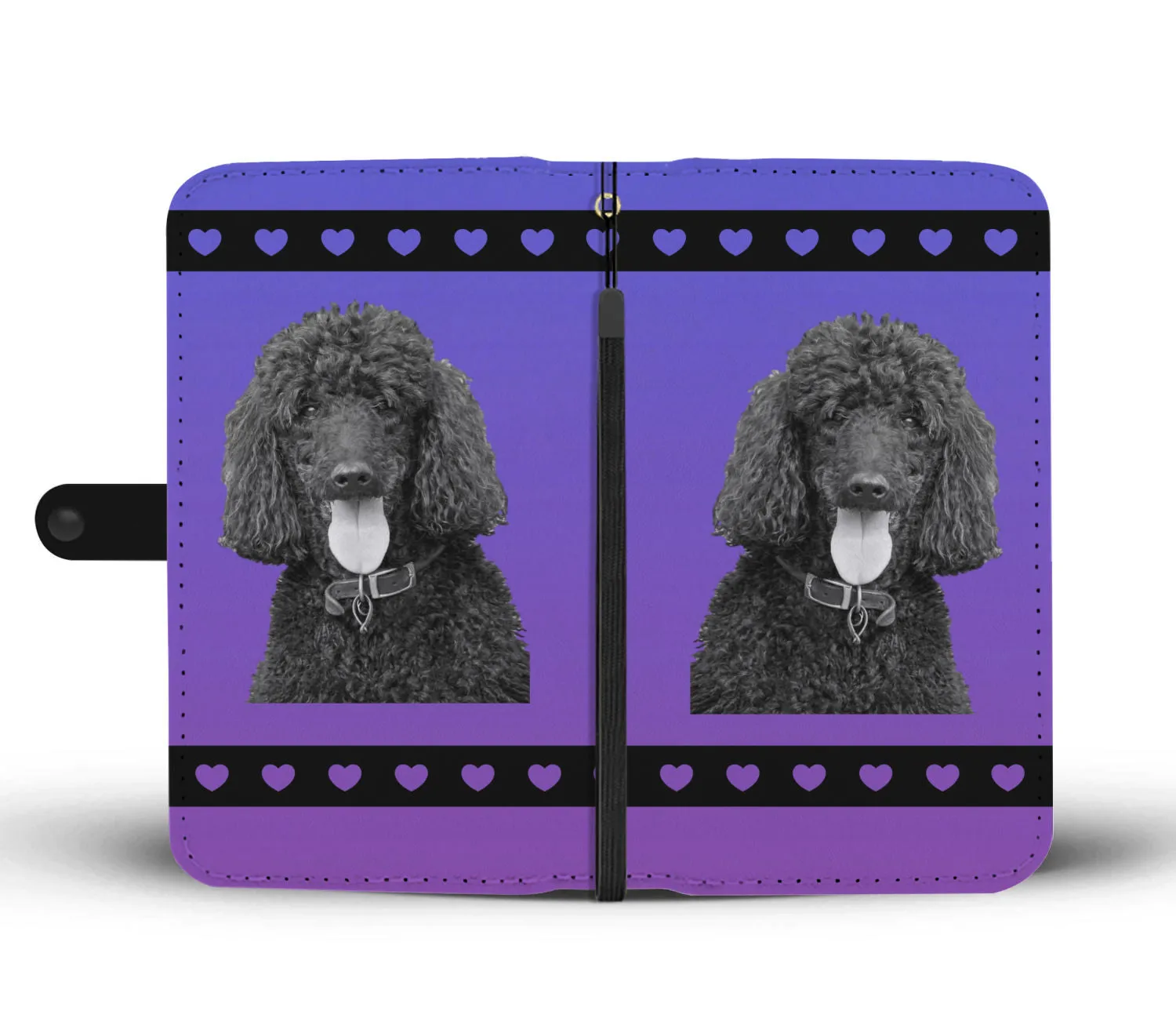 Poodle Standard Black Phone Case Wallet