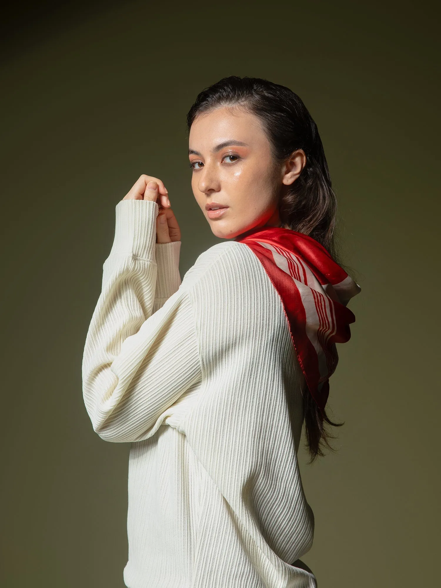 Woven texture sweatshirt